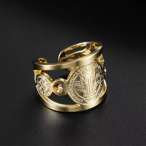 Anillo Sello San Benito +CAJAREGALO - Ômega Shop Online