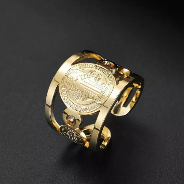 Anillo Sello San Benito +CAJAREGALO - Ômega Shop Online