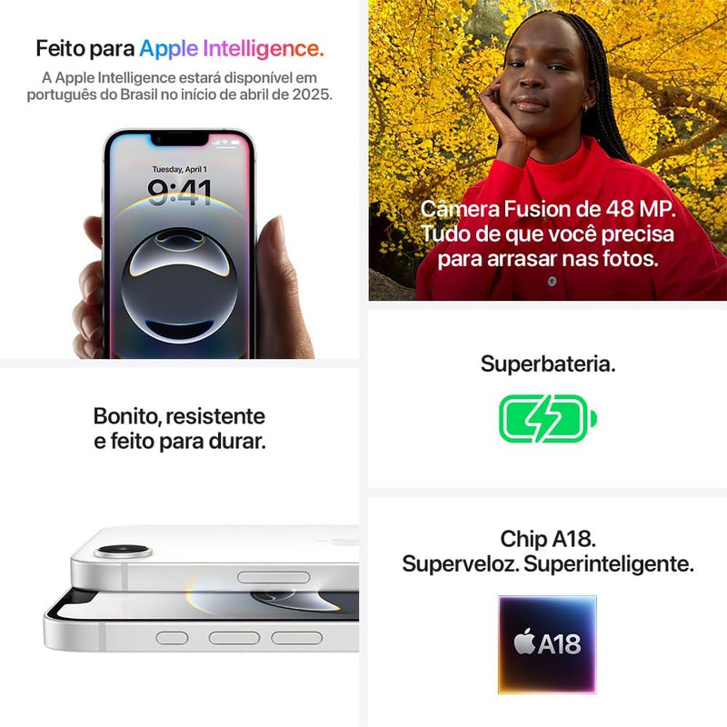 IPhone 16e 128GB Tela 6,1'
