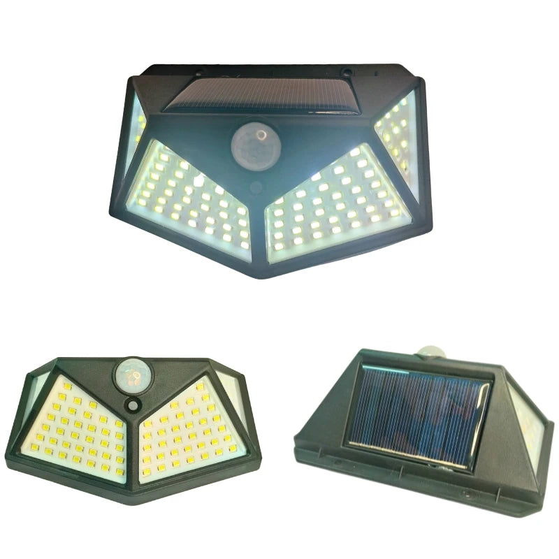 Foco LED solar de pared 100 LED + Sensor de presencia + Protección contra el agua - Ômega Shop Online