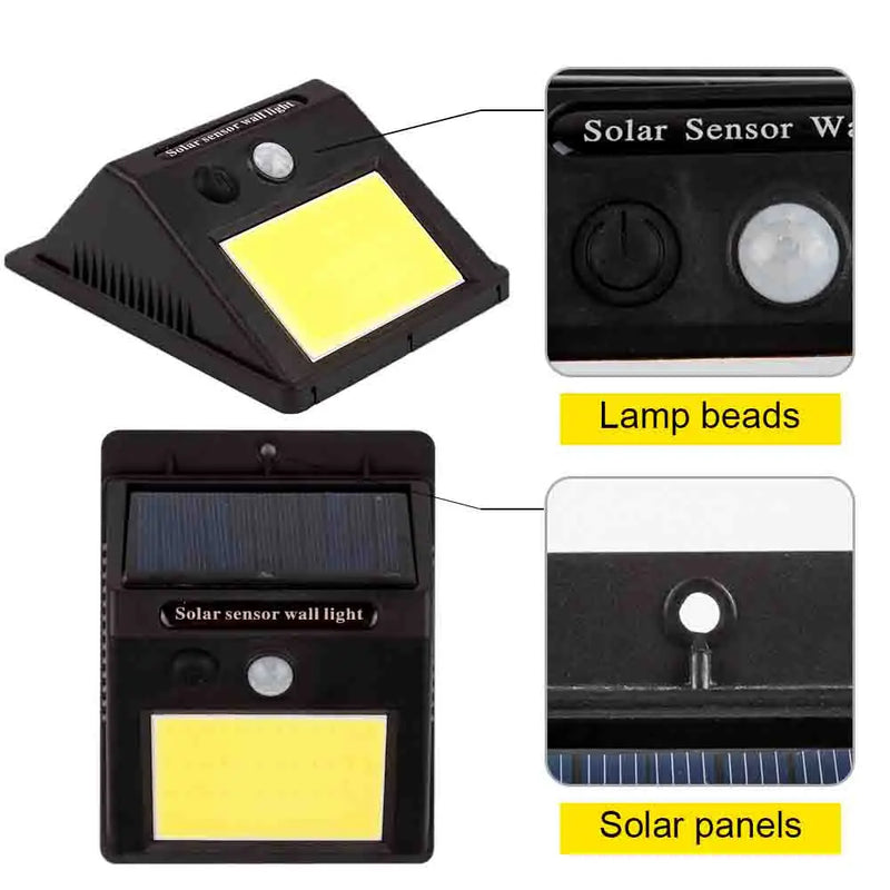 Foco LED solar con sensor de presencia automático 20LEDs Iluminación exterior - Ômega Shop Online