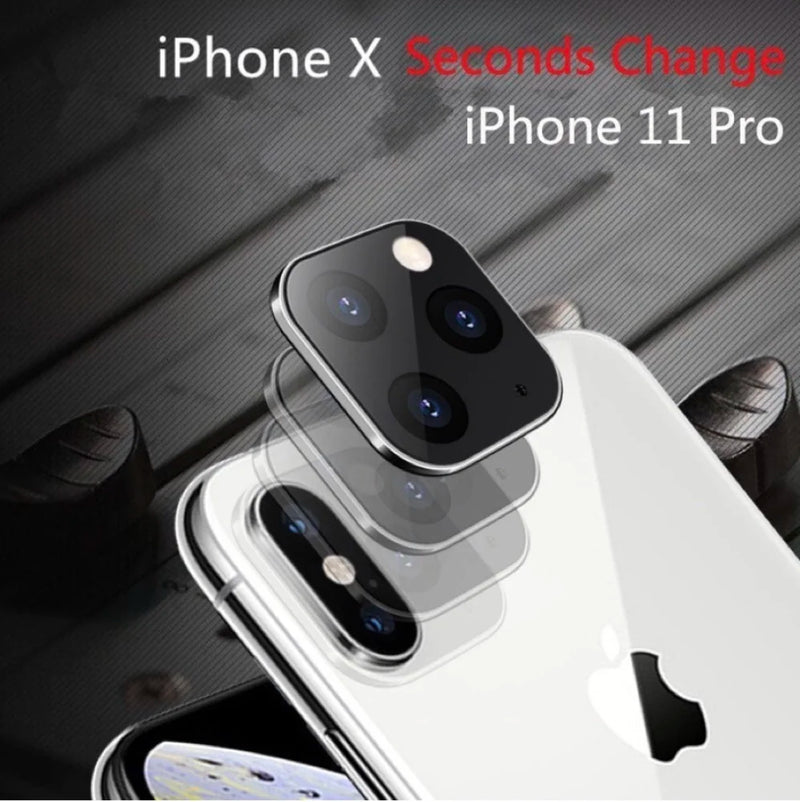 Lente Câmera para iPhone X/XS/XsMax p/ transformar em iPhone 11 Pro e 11 Pro Max