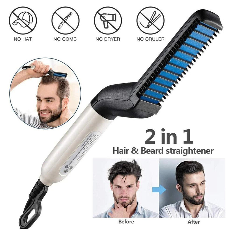 Pente elétrico Para Cabelo E Barba Masculino - Escova Alisadora - Ômega Shop Online