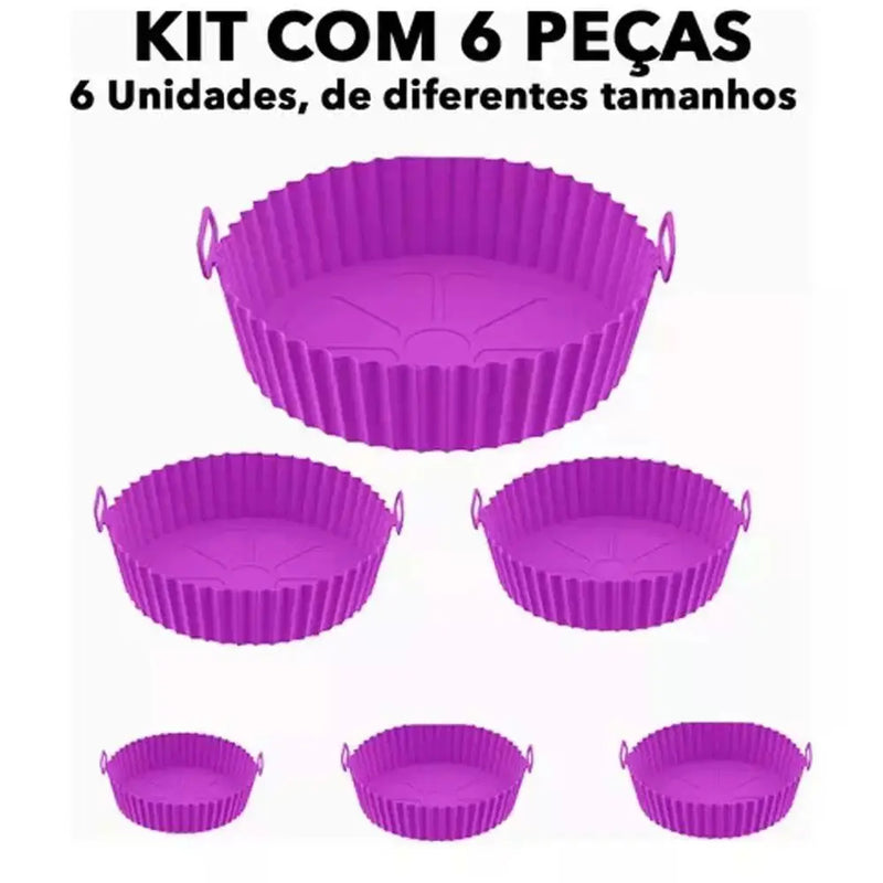 Kit 6 Capas Protetoras de Silicone para AirFryer Medidas Diferentes