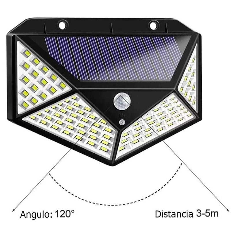 Super luminária solar 4 placas e 100 LEDs - Ômega Shop Online