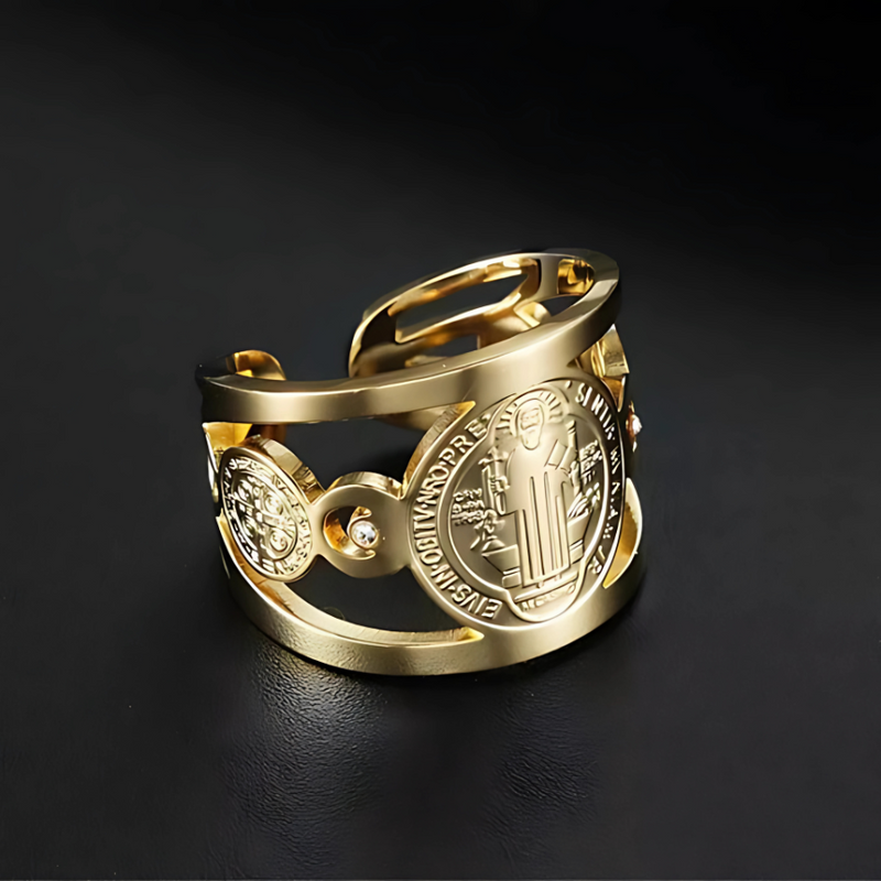 Anillo Sello San Benito +CAJAREGALO - Ômega Shop Online
