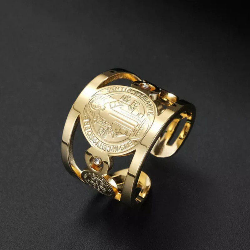Anillo Sello San Benito +CAJAREGALO - Ômega Shop Online