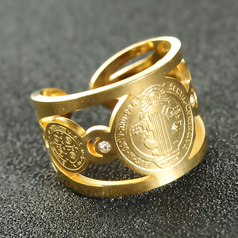 Anillo Sello San Benito +CAJAREGALO - Ômega Shop Online