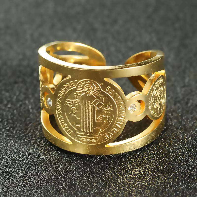 Anillo Sello San Benito +CAJAREGALO - Ômega Shop Online