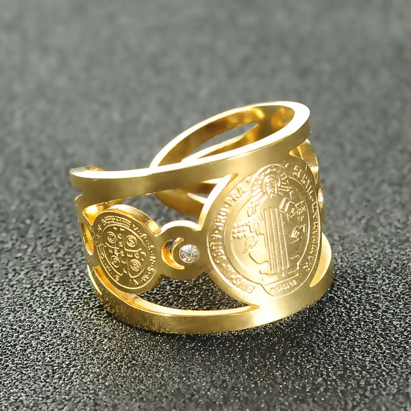 Anillo Sello San Benito +CAJAREGALO - Ômega Shop Online