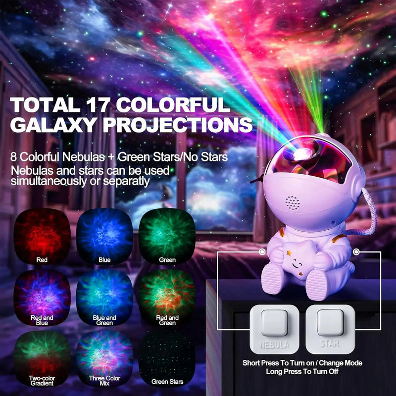 Projetor de céu estrelado de astronauta brasileiro, luz noturna de galáxia, projetor de céu estrelado, luz de astronauta LED, quarto e sala de jogos - Ômega Shop Online