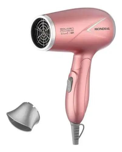 Secador Mondial portável Hair Dryer 1200W Golden Rose Bivolt - Ômega Shop Online