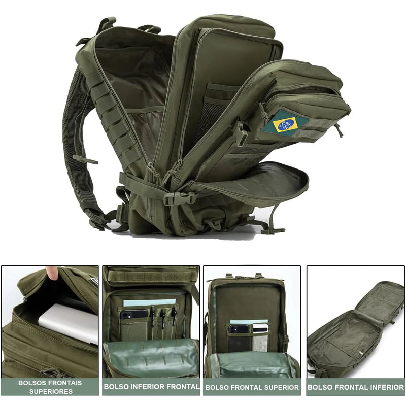 Mochila tática de nylon 50l, mochila militar, à prova d'água