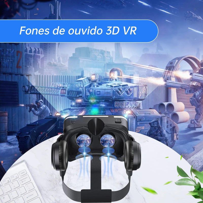 original vr shinecon 6.0 óculos de realidade virtual 3d vr capacete estéreo fone de ouvido com controle remoto para ios android - Ômega Shop Online