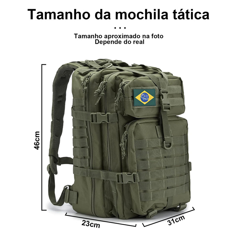 Mochila tática de nylon 50l, mochila militar, à prova d'água