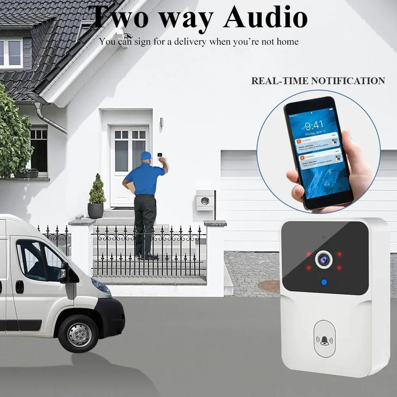 Vídeo Campainha Tuya Sem Fio HD Câmera PIR Detecção de Movimento IR Alarme Segurança Casa Inteligente Porta Campainha WiFi - Ômega Shop Online