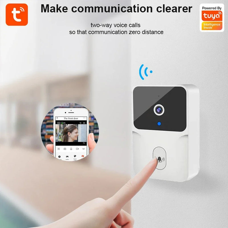 Vídeo Campainha Tuya Sem Fio HD Câmera PIR Detecção de Movimento IR Alarme Segurança Casa Inteligente Porta Campainha WiFi - Ômega Shop Online