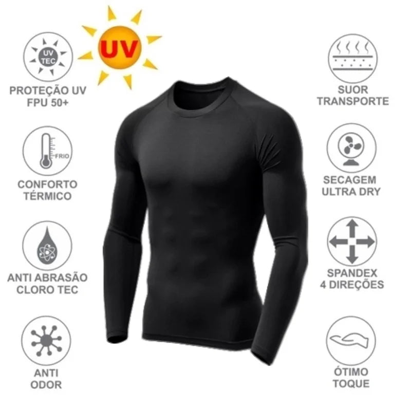 Camisas Térmicas Debex UV50 Slim Fit Unisex - Ciclismo proteção solar térmica  tecido gelado